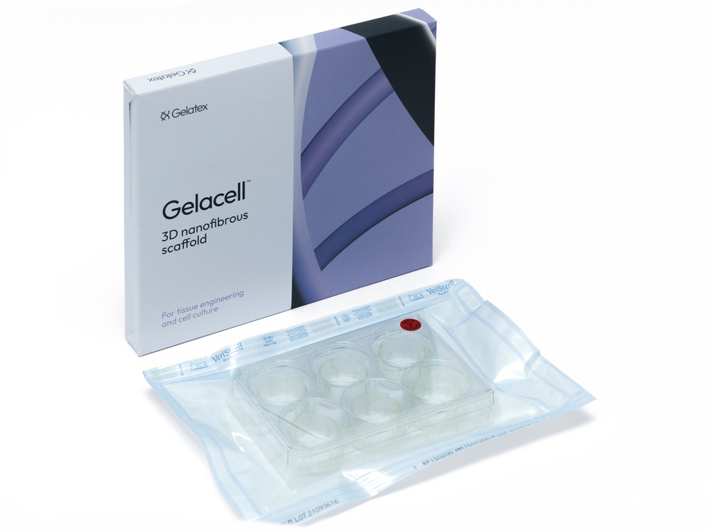 Gelacell™ - PLLA Aligned 6 well plate with cell crowns